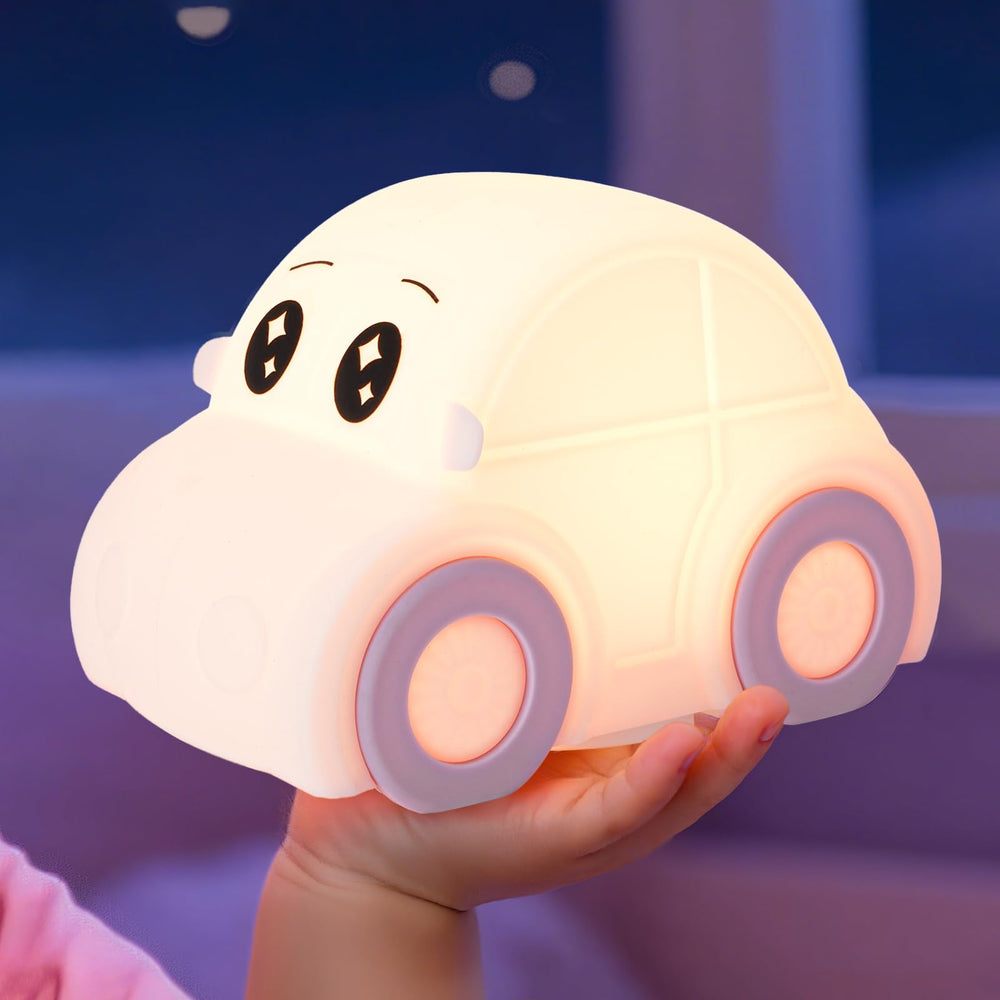 GAGBC cute baby car night light shines softly in the nursery for bedtime.