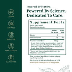 Gaia Herbs PRO Vitex label close-up highlighting chaste tree berry