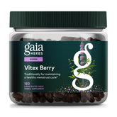 Gaia Herbs Vitex Berry bottle with vegan phyto-caps for potential hormone balance support.