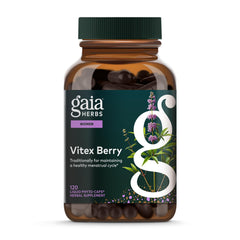 Gaia Herbs Vitex Berry bottle for women's cycle support