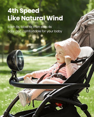 Gaiatop portable fan powered by 4000mAh battery for hours of cooling