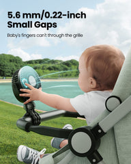 Gaiatop mini stroller fan 360-degree rotation offers flexible cooling from any seating position.