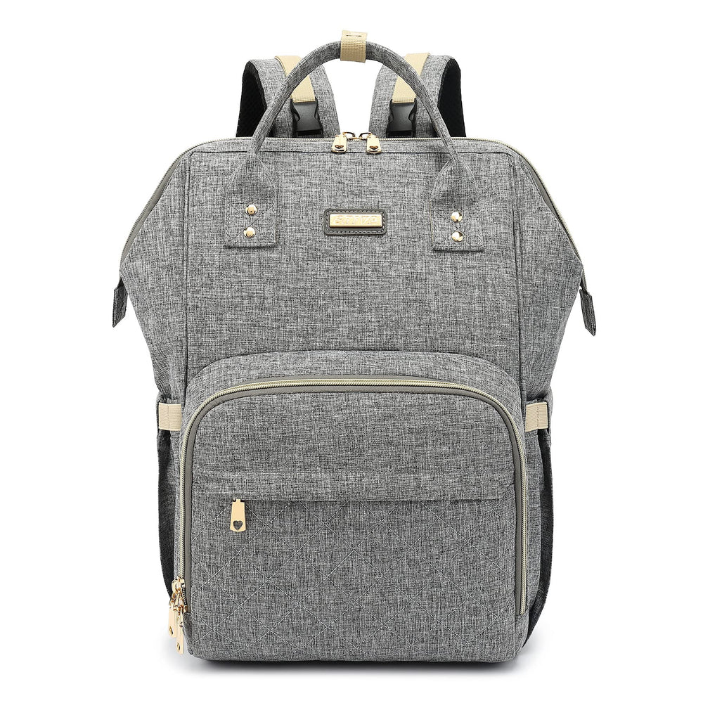 GAIVP diaper bag backpack front view in gray for daily outings and easy access.