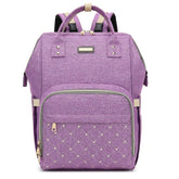 GAIVP diaper bag backpack front view with unisex purple exterior, durable for daily outings.