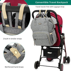 GAIVP diaper bag backpack interior layout shows quick-access nappies and bottles.