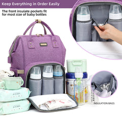 GAIVP diaper bag backpack interior with multiple pockets for nappies and bottles.