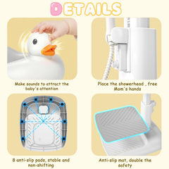 Gakfawd anti-slip bottom rings and mat for safer tub time