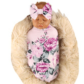 Galabloomer flower print receiving blanket purple rose for gentle swaddling and photos