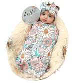 Galabloomer newborn blanket in blue glass, soft breathable swaddle for gentle warmth