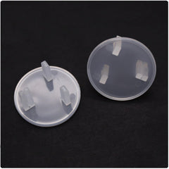Garosa round white outlet cover in use, durable ABS for lasting protection.
