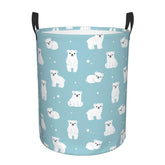 Gbuzozie polar bear laundry hamper front view with roomy 62L capacity