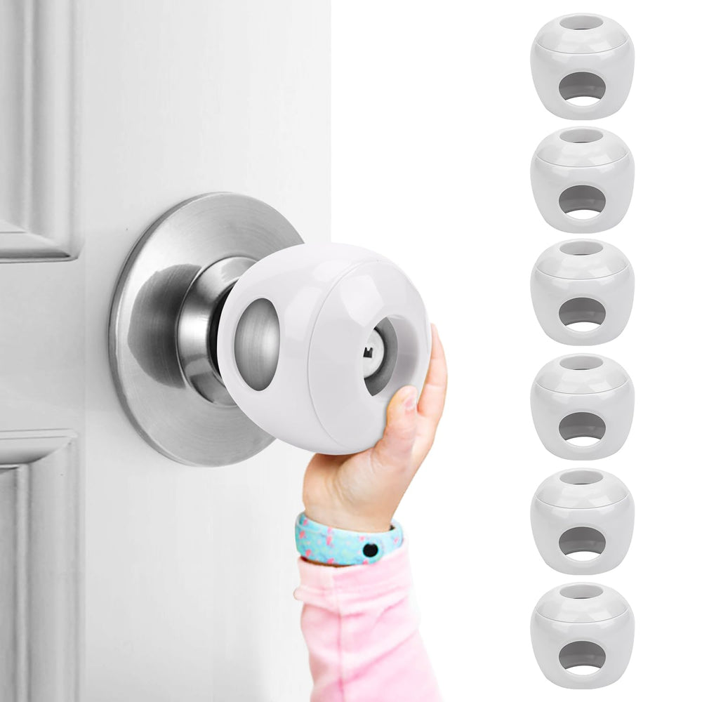 GCRQ Baby Safety Door Knob Covers on a standard knob, safer access for kids.