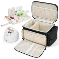 GDNasist bag with removable partition adapts to pump and bottle layouts