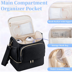 GDNasist cold compartment with ice packs keeps milk cool during travel.
