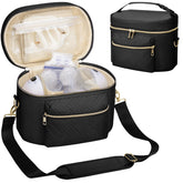GDNasist wearable breast pump bag with shoulder strap for hands-free transport during outings.