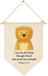 GEANHIL beige cotton banner for nursery walls with jungle theme, soft and versatile decor.
