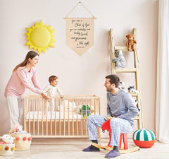 GEANHIL You Are A Child of God banner with easy hanging twine and wooden stick.