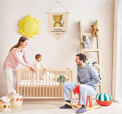 GEANHIL Bible verse banner with safari theme inspires a playful nursery