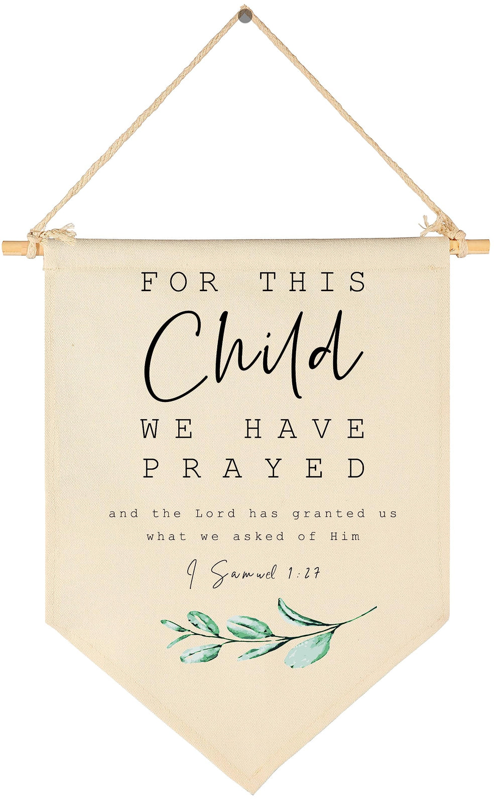 Geanhil banner nursery front view adds warm scripture decor