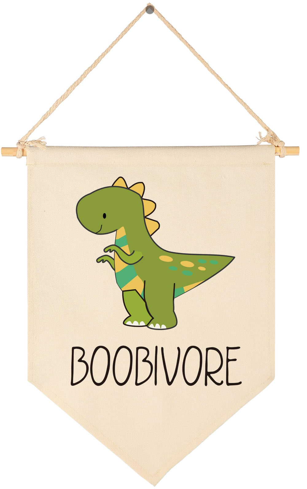 GEANHIL Funny Boobivore dinosaur decor banner for crib wall, playful nursery centerpiece.