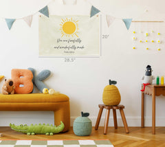GEANHIL playroom banner with scripture for imagination and coziness