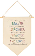 GEANHIL You Are Braver banner on nursery wall adds cozy inspiration for kids