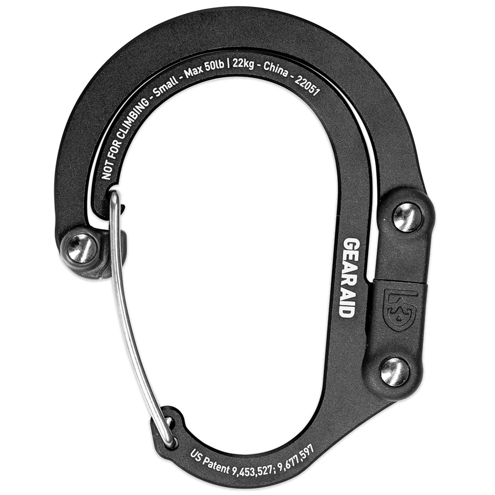 GEAR AID HeroClip Small overview showing compact 3-in-1 design for versatile hanging