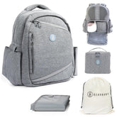 Gearbaby breast pump backpack with insulated bottle pockets for on-the-go feeding.
