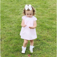 Gebelle Linen Cotton Sailor Bow Clip in Green Spring for photos
