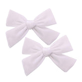 Gebelle vintage velvet bow hair clip white, 5-inch size for secure all-day wear