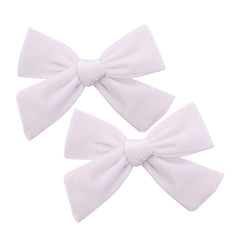 Gebelle vintage velvet bow hair clip white, 5-inch size for secure all-day wear