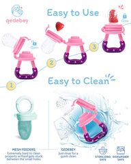Gedebey BPA-free material highlights food-grade silicone safe for babies.