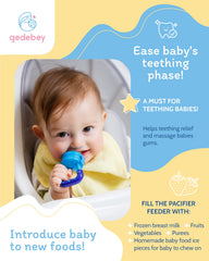 Gedebey baby feeder with removable parts designed for thorough cleaning.