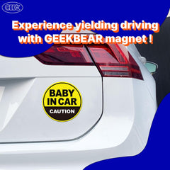 GEEKBEAR magnet shows bright yellow and black circle, easy to spot from a distance.