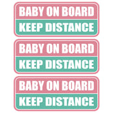 GEEKBEAR Baby on Board magnet shows colorful rectangle design for high visibility on the road.