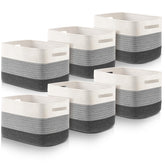 Geetery six-pack storage baskets in grey for clutter-free shelves.