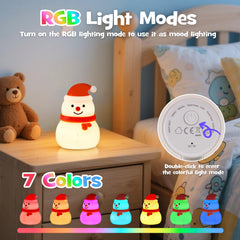 Gefaxi Squishy Christmas Snowman Night Light with RGB colors creates festive mood at parties