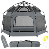 GEIYATOI Pop Up Playpen with canopy provides sun protection for outdoor play.