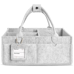 GEMII diaper caddy gray exterior pockets for easy-access baby supplies