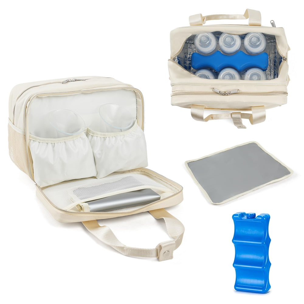 GEMIU breastmilk cooler bag with six-bottle capacity for on-the-go storage