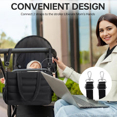 GEMIU tote with multiple pockets for separating clothes, diapers, and snacks.