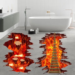 Generic 3D floor lava bridge sticker elevates living room decor