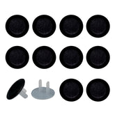 Generic baby-proof outlet cover 12-pack in black protects sockets safely