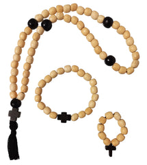 Generic wooden prayer rope with white cross, ideal for daily Orthodox devotion and focus.
