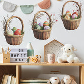 Generic Easter wall stickers with Easter eggs design for living rooms, easy peel-and-stick.