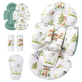 Generic infant car seat insert with head support in Green Woodland for cozy head stability