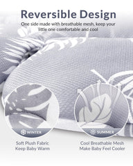 Belt covers included with Generic Infant Seat Insert for skin protection in Grey Leaf