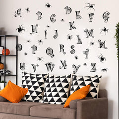 Generic peel-and-stick alphabet wall art for classrooms