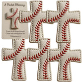 Generic Pocket Blessing Baseball Cross front view—durable leather faith accessory for everyday carry.
