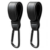 Generic Stroller Hooks on a stroller handle enable hands-free shopping.